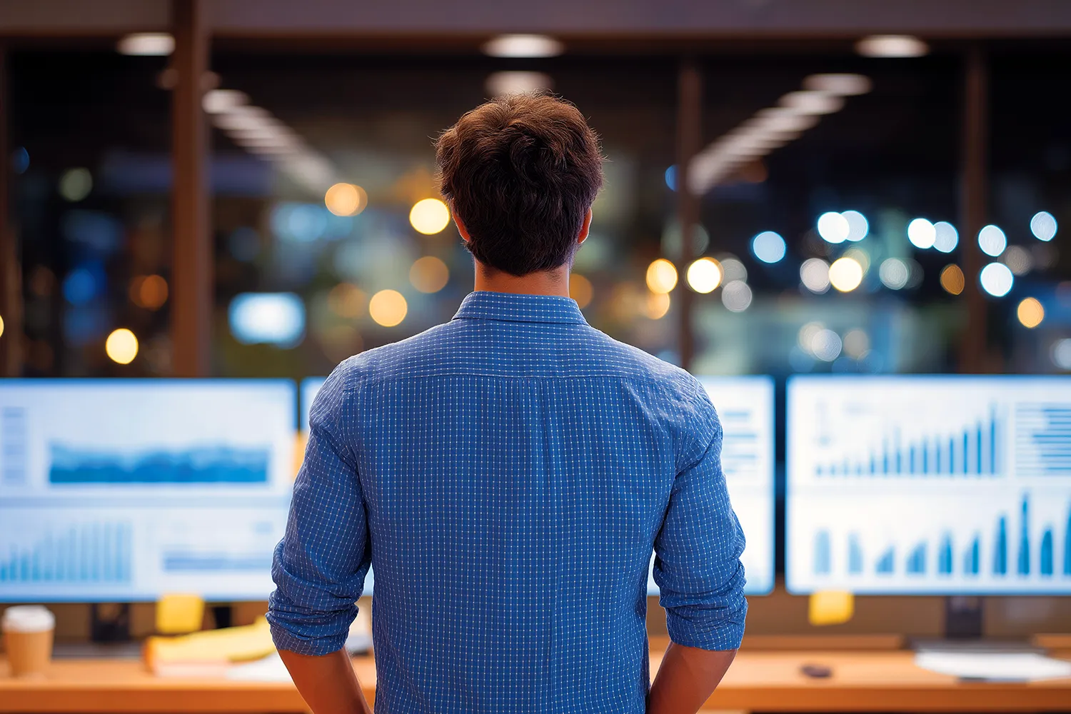 Digital marketing strategist reviewing performance dashboards to ensure consistent campaign optimization and uptime